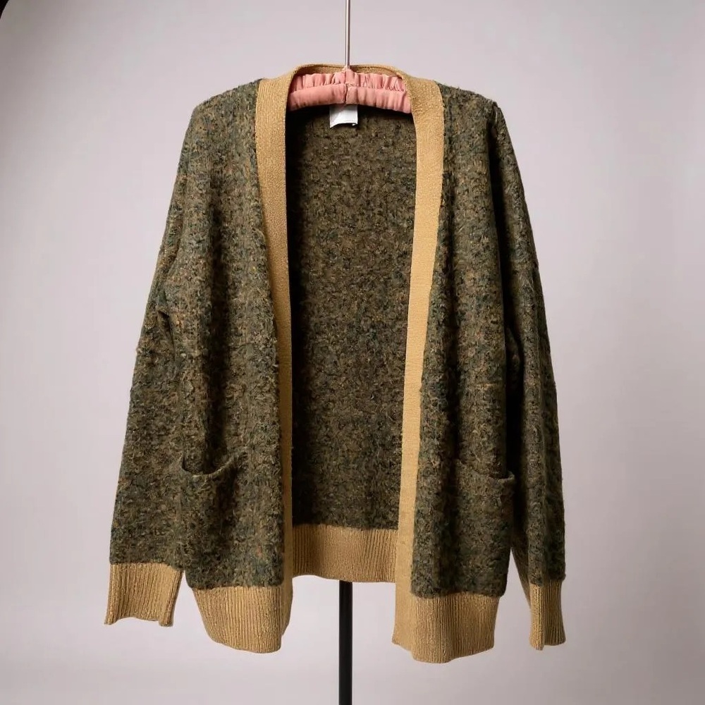 NWOT Kerisma Textured Green and Tan Cardigan